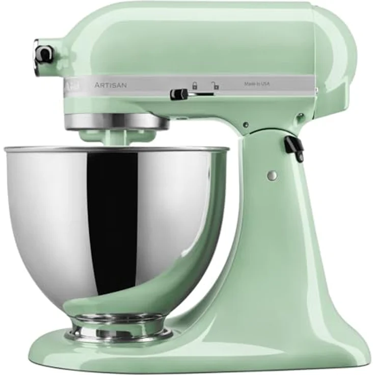 KitchenAid 5KSM125EPP, Küchenmaschine mit 300 Watt Leistung, 10 Geschwindigkeitsstufen, 4,8 Liter Edelstahl-Schüssel, Pistache-Grün – Bild 3