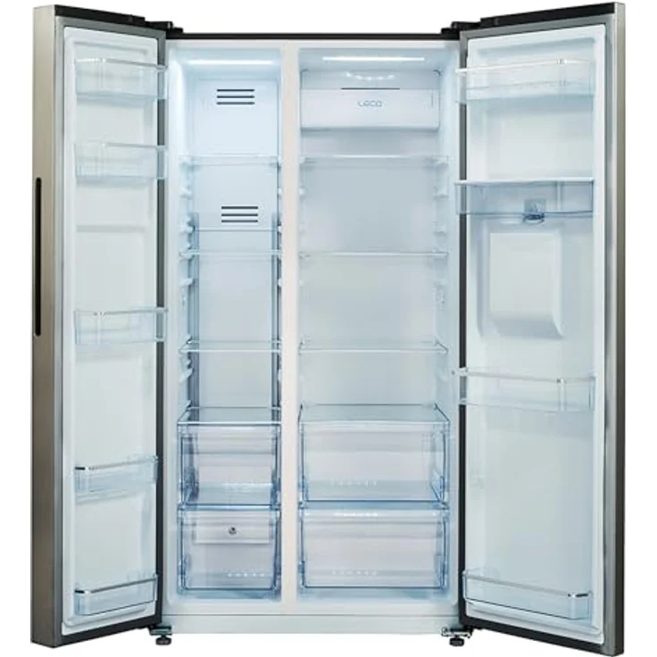 CHiQ KMRF630NESE Side by Side No-Frost Kühl-/Gefrierkombination mit 356 Liter Kühlfach, 203 Liter Gefrierfach und Wasserspender im Premium Dark Inox Look – Bild 6
