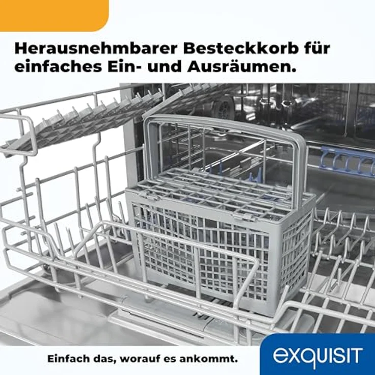 Exquisit GSP5206-030D, Geschirrspüler 55 cm, 6 Maßgedecke, Restlaufanzeige, schwarz, Standgerät – Bild 8