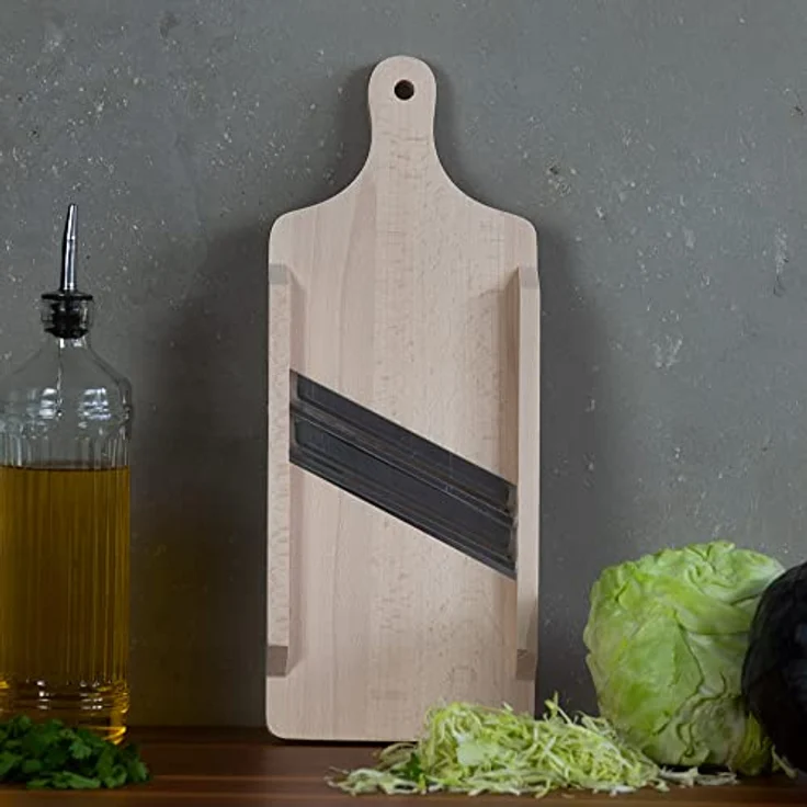 HOFMEISTER® Krauthobel aus Holz, 40 cm, scharfe Klingen schneiden alle Krautköpfe und Gemüsesorten, zur Herstellung von Sauerkraut, Rotkraut & Krautsalat, Gemüsehobel Made in EU – Bild 4