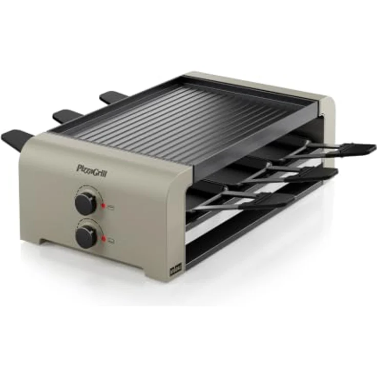 Stöckli Raclette PizzaGrill 6, Tischgrill mit Antihaftbeschichtung, Ivory Gold – Bild 1