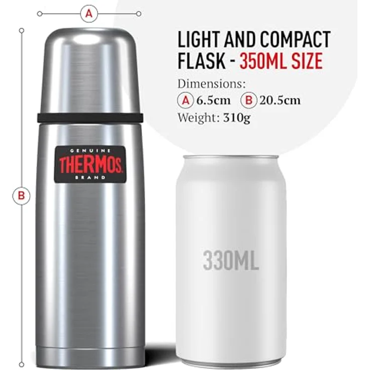 THERMOS 4019.205.035 Thermosflasche Light & Compact, Edelstahl mattiert 0,35 l, Spülmaschinenfest, 12 Stunen heiß, 24 Stunden kalt – Bild 6