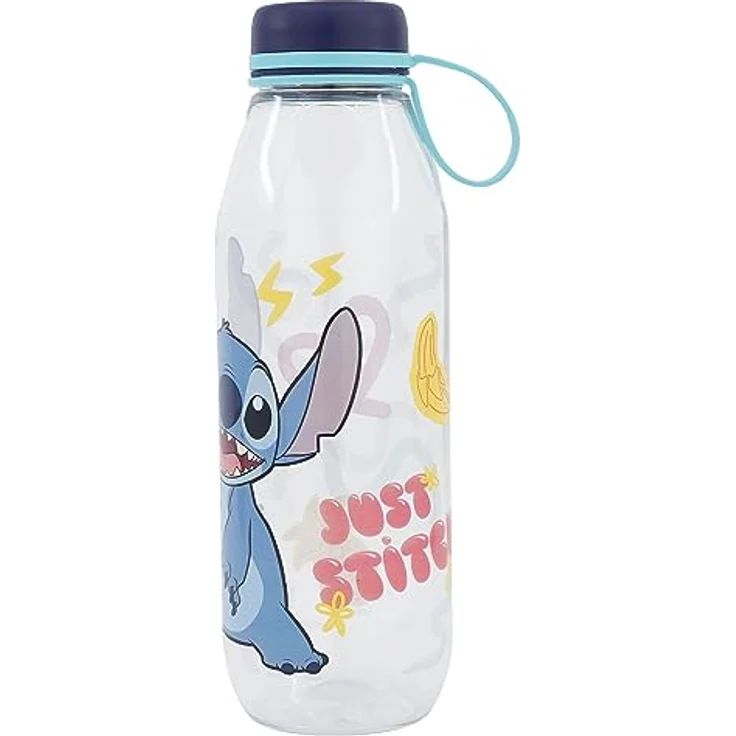 Lilo & Stitch Trinkflasche Stitch, 650 ml, leichte und robuste Wasserflasche für Kinder, auslaufsicher, BPA-frei, mit Silikongriff – Bild 1