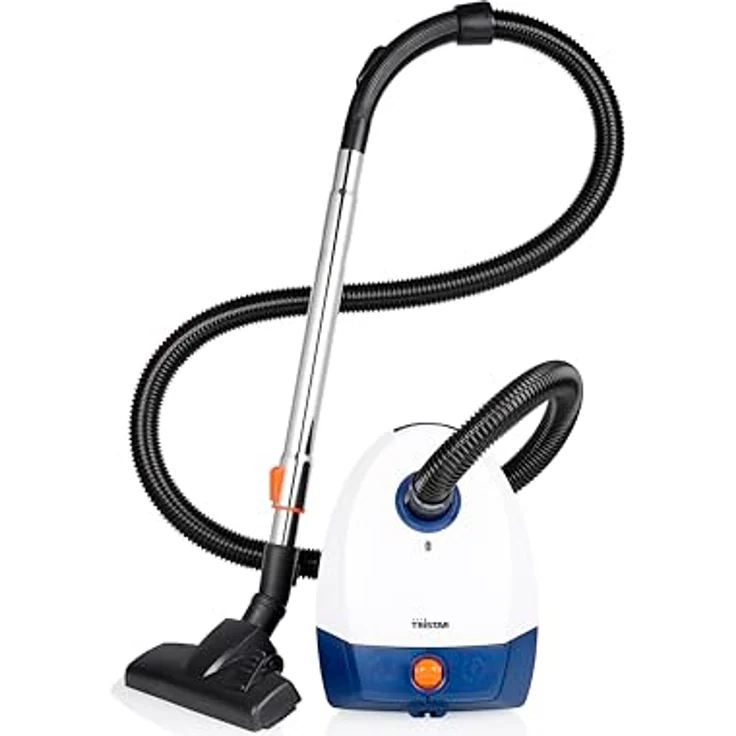 Tristar SZ-2320 Beutelstaubsauger, 1,5 L, 800 W, automatischer Kabeleinzug, Teleskoprohr, Multibürste, 5 m Reichweite – Bild 1