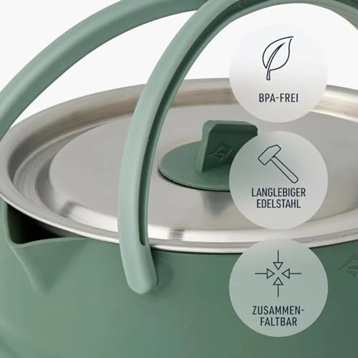SEA TO SUMMIT Detour Kettle 1,6L, faltbarer Campingkessel für 2 Personen, BPA-frei, aus Edelstahl & Silikon, platzsparend mit Griff, 436 g – Bild 5