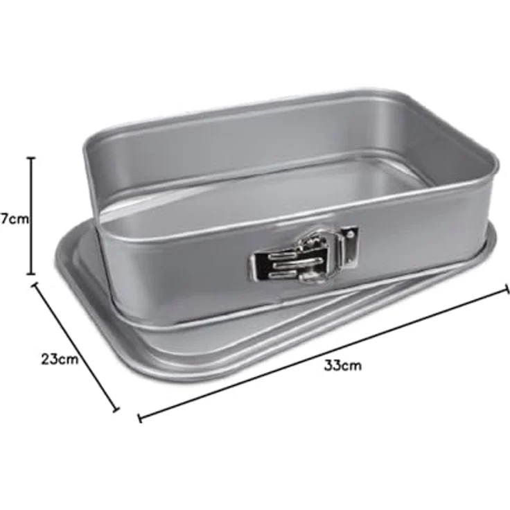 Staedter we love baking silberne rechteckige Springform 33 x 23 cm - Höhe 7 cm - aus Metall mit Antihaftbeschichtung - Füllmenge 4700 ml, Silber – Bild 3