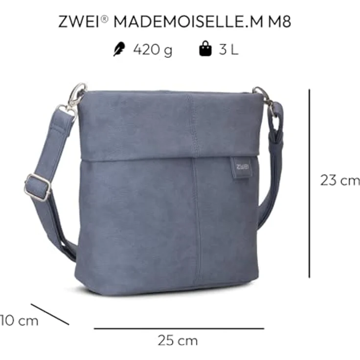 Zwei Umhängetasche Mademoiselle, 100% Polyurethan, abnehmbarer Tragegriff, verstellbarer Umhängegurt, schwarz – Bild 2