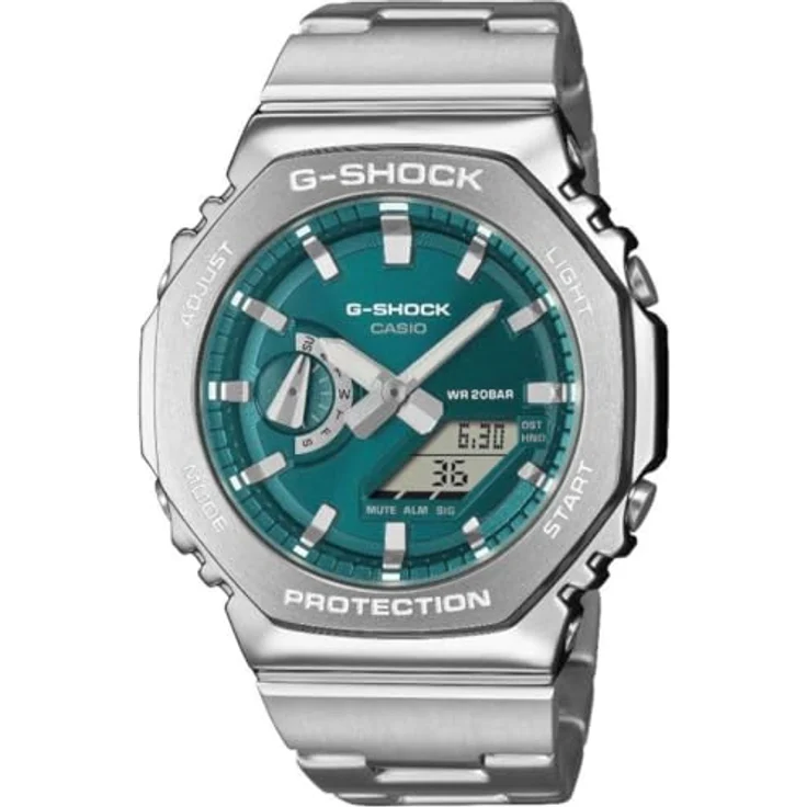 Casio GM-2110D-3A1ER G-Shock, Armbanduhr aus Stahl in Petrol, lässiger und klassischer Stil – Bild 2