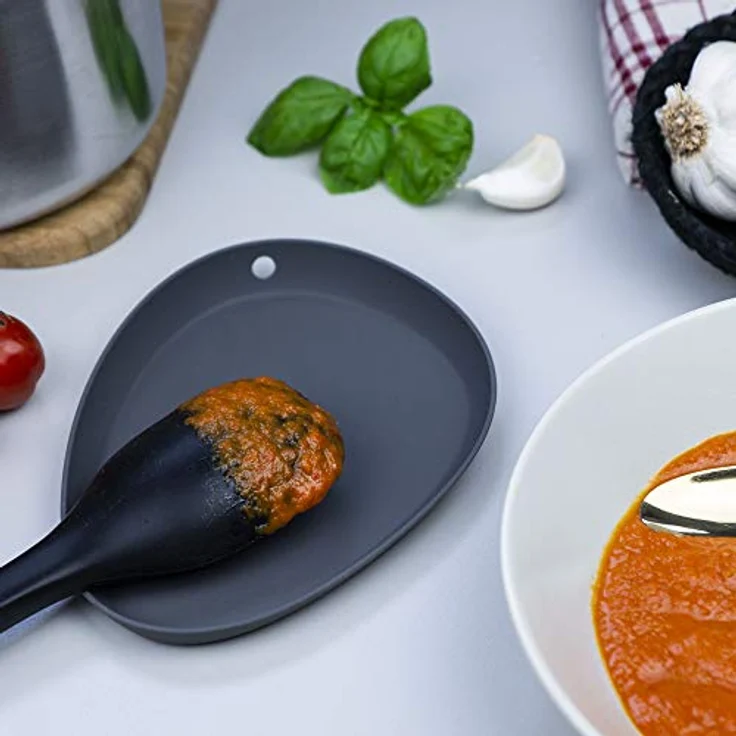 Lurch 70268 Kochlöffelablage 2er Set aus 100% BPA-freiem Premium-Platin-Silikon flint/-iron grey – Bild 3