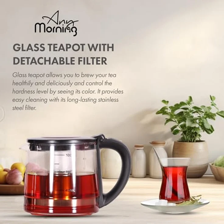 ANY MORNING Wasserkocher Any Morning Teeautomat, 1500 W, 2 l, elegantes Design mit blauer LED-Anzeige - Preisvergleich – Bild 2