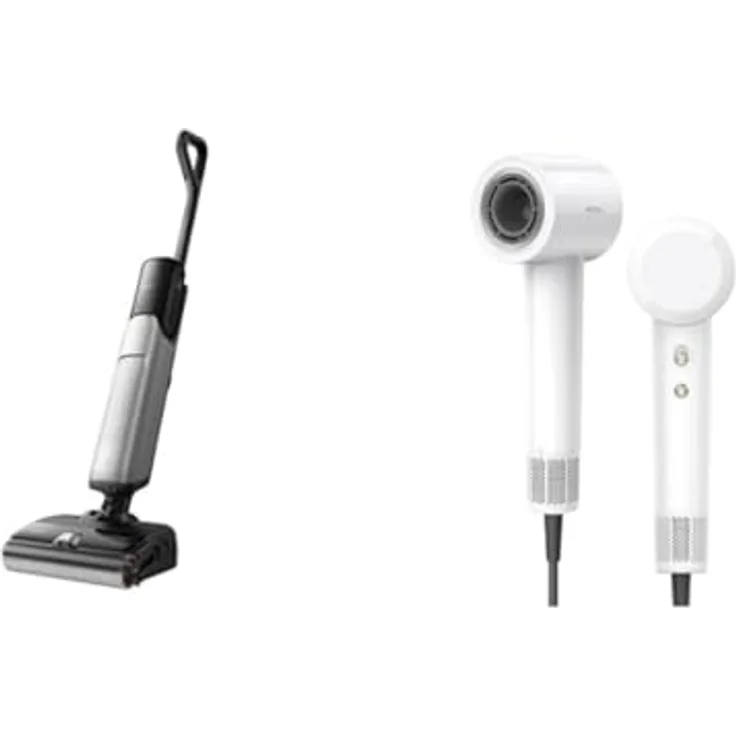 Mova Nass-Trocken-Sauger X4 Pro Kombi, Heißwasser-Wischfunktion, Selbstreinigung 100°C, 20 kPa Saugkraft, Tangle-Free, Turbo Haartrockner 110.000 U/min, 4 Temperaturstufen