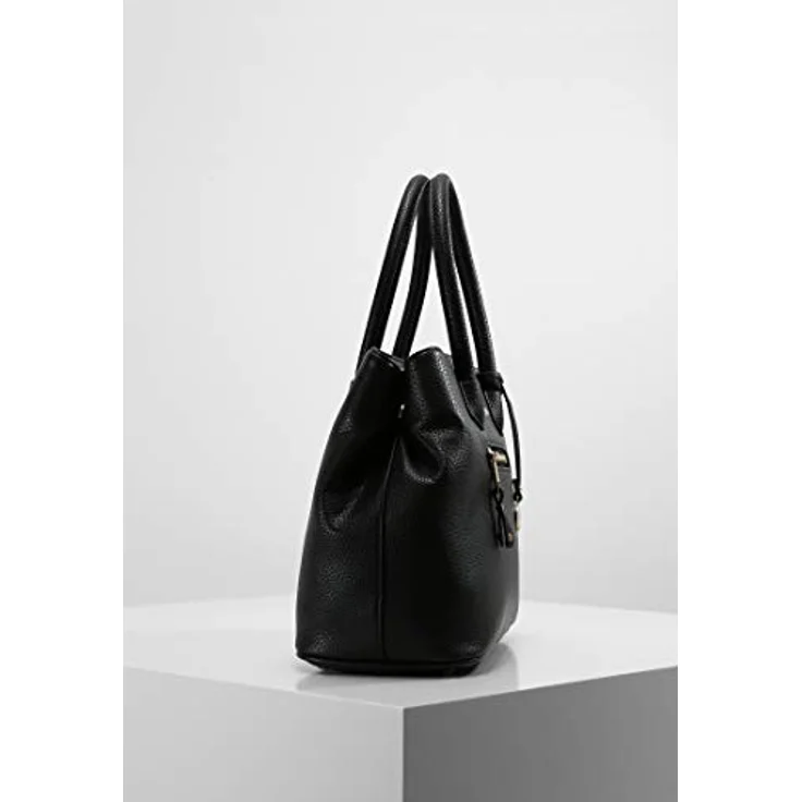 L.CREDI Maxima Handtasche, 33 cm x 14.5 cm x 25 cm, schwarz, 100% Polyurethan – Bild 3
