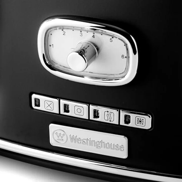 Westinghouse Retro Frühstücksset 4-Schlitz Toaster & Wasserkocher 1,7L, schwarz – Bild 5