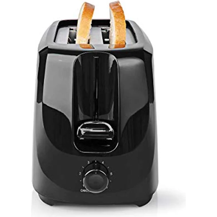 Nedis KABT150EBK 2-Scheiben-Toaster, 700W, 6 Bräunungsstufen, Krümelschublade, Kunststoff, schwarz – Bild 4
