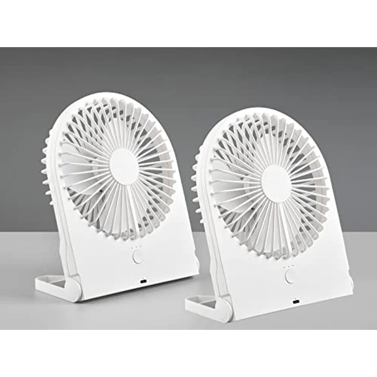 Setpoint Mini Ventilatoren 2er SET, Akku mit USB-C Anschluß, 3 Geschwindigkeitsstufen, Weiß, Höhe 23cm – Bild 3