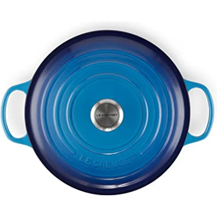 Le Creuset Signature Gusseisen-Bräter mit Deckel, Ø 28 cm, Rund, Für alle Herdarten und Induktion geeignet, Volumen: 6,7 l, 6,125 kg, Azure, 21177282202430, 21177282202430 – Bild 4