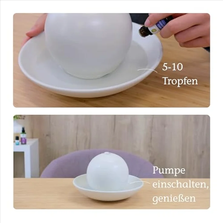 Primavera Duftbrunnen Rondo aus Keramik, Cremeweiß matt – Bild 5
