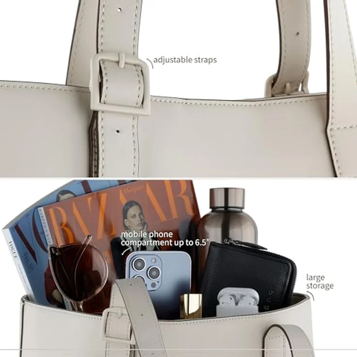 bugatti Zita Shopper Tasche 47 cm, grau, 100% Polyurethan, ideale Einkaufstasche – Bild 5