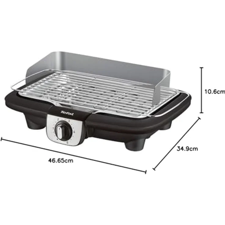 Tefal BG90A810 Easy Grillrost, 2300 W, verstellbarer Thermostat, Wasserauffangbehälter, Geruchsreduzierung, Stahl-schwarz – Bild 2