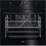 AEG BPK556260B SteamBake Dampfbackofen Schwarz, 71 Liter, Pyrolyse-Selbstreinigungsfunktion, Bratenthermometer