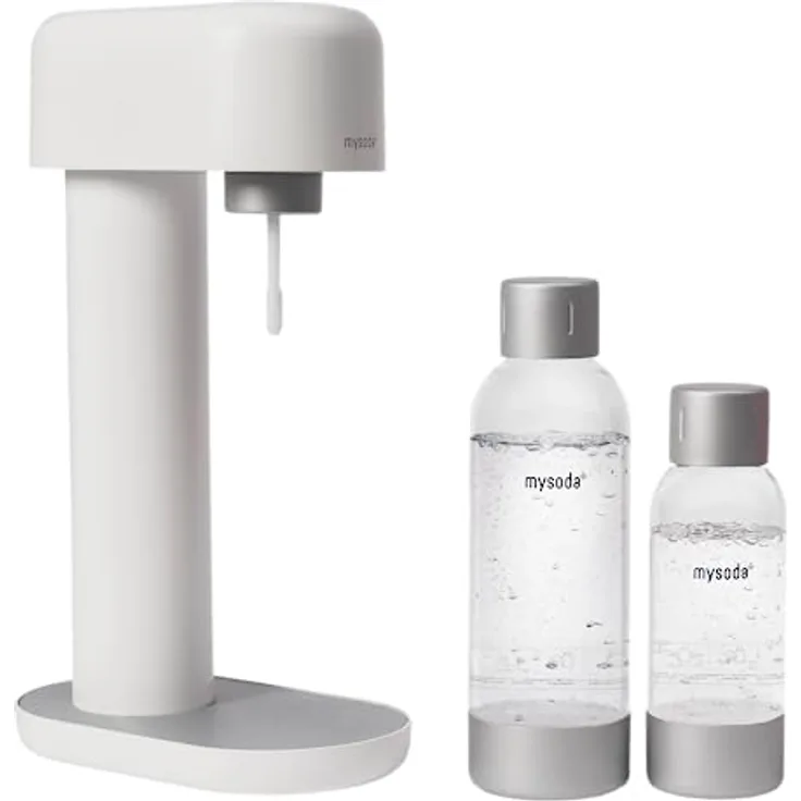 Mysoda: Ruby Wassersprudler aus Aluminum mit 1L und 0.5L Quick-Lock BPA-frei Plastikflaschen (ohne CO2-Zylinder) - Weiß - Preisvergleich