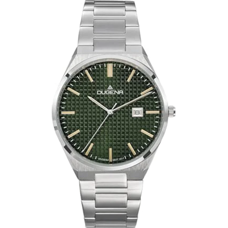 Dugena Herren-Armbanduhr Oslo, Quarz, Edelstahl, wasserdicht, 10 bar, Grün – Bild 1