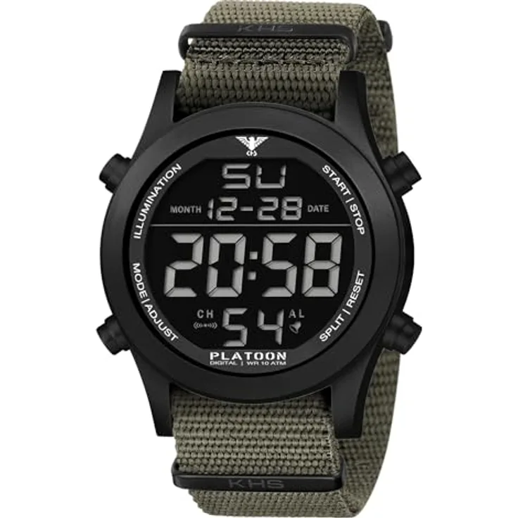 KHS Armbanduhr Platoon Digital Olivgrün/Schwarz PLABSD.NSGO