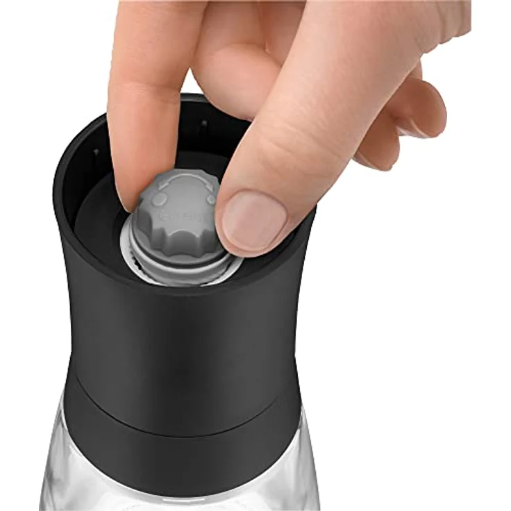 WMF Trend Gewürzmühle 14 cm, unbefüllt, Glasbehälter, Keramikmahlwerk, Mühle für Salz, Pfeffer, Gewürze, Chilischoten, schwarz – Bild 4