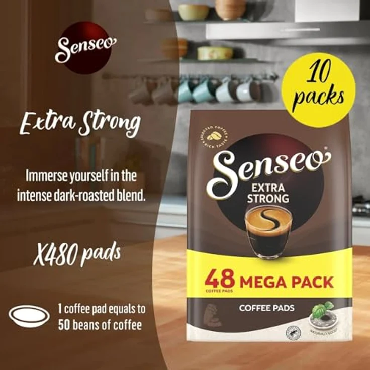 Senseo Kaffeepads Extra Strong / Extra Kräftig, Intensiver und Vollmundiger Geschmack, Kaffee für Kaffepadmaschinen, 480 Pads – Bild 5