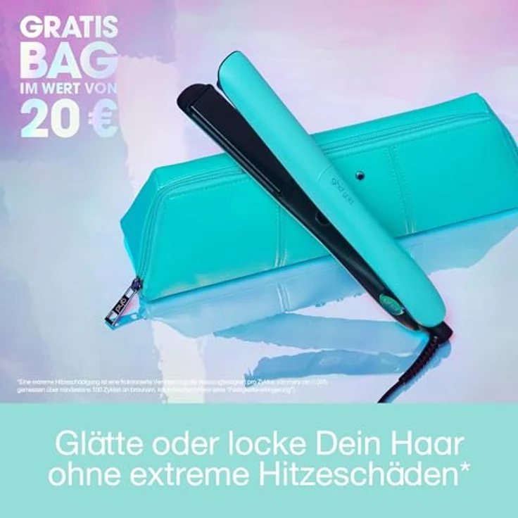 GHD GOLD® Glätteisen, Limited Edition in Mystic Aqua, 26 mm Ultra-Gloss Keramikplatten, HD Motion-Responsive™ Technologie, automatischer Temperaturkontrolle, mit hitzebeständigem Etui – Bild 3