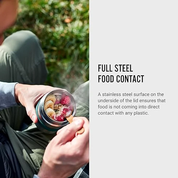 Black + Blum Food Flask, Lunchbox aus Edelstahl mit Löffel, Orange, vakuumversiegelt für 6 Stunden heiß und 8 Stunden kalt – Bild 6