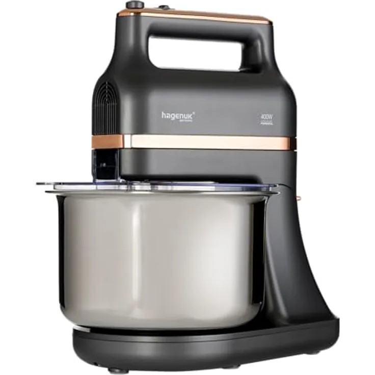 Hagenuk Standmixer 3,5L Rührmaschine Mixer Knetmaschine Rührgerät Küchenmaschine, 400 Watt, Dekorring roségoldfarben
