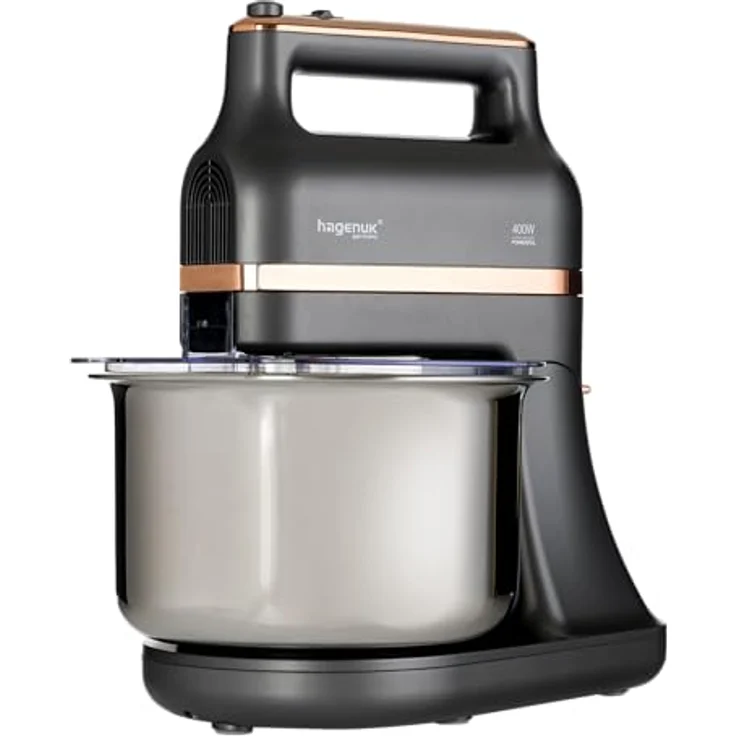 Hagenuk Standmixer 3,5L Rührmaschine Mixer Knetmaschine Rührgerät Küchenmaschine, 400 Watt, Dekorring roségoldfarben – Bild 1