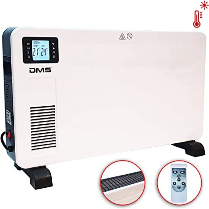 DMS EHK-230 Konvektor, 2300 Watt, Überhitzungsschutz, Thermostat, Fernbedienung, weiß-schwarz, Konvektor – Bild 3