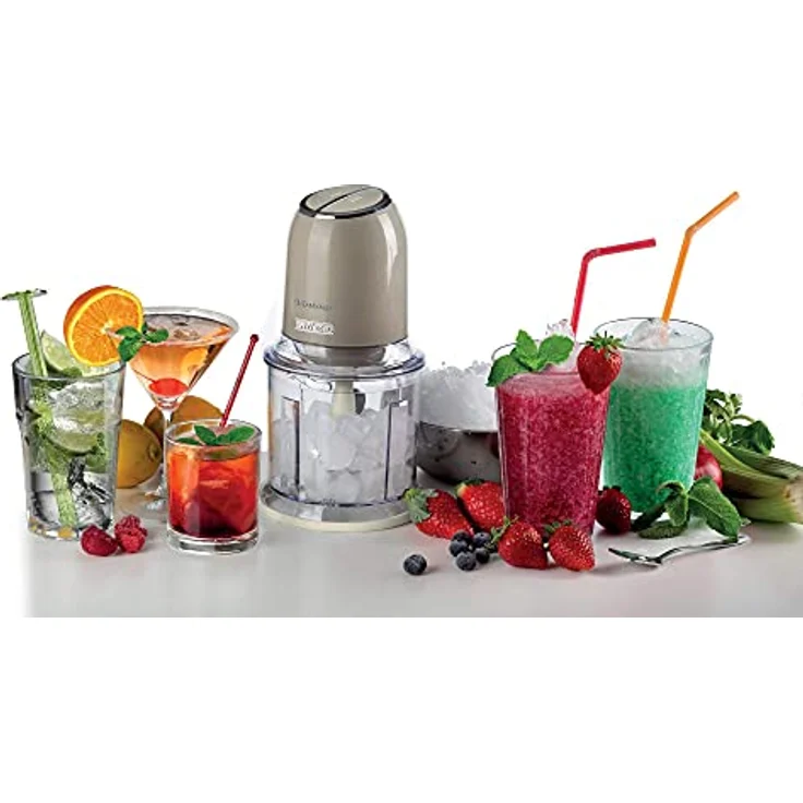 Ariete Vintage 438, Retro Elektrischer Gemüse- und Ice-Crusher mit 2 Geschwindigkeitsstufen, 4 Edelstahlklingen, Rutschfesten Standüßen, 600 ml Fassungsvermögen, 400W, Beige – Bild 4