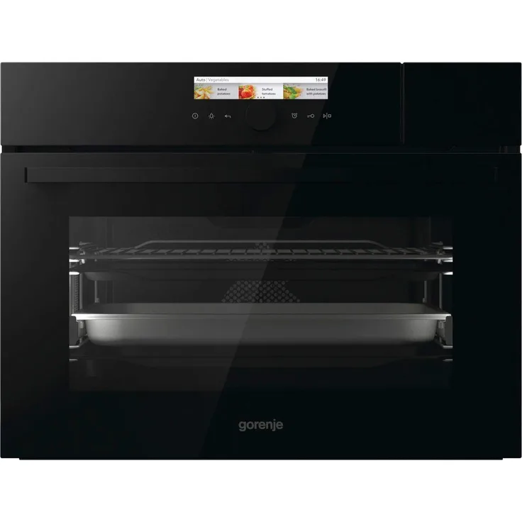 GORENJE Dampfbackofen BCS 598 S24BG, schwarz, mit 1-fach-Teleskopauszug, Aqua-Reinigungsfunktion