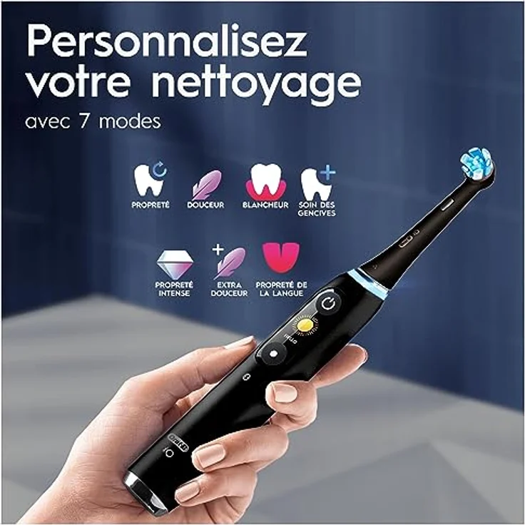 Oral-B iO 9N Elektrische Zahnbürste, Bluetooth, 2 Bürsten, 1 Reiseetui, Ladegerät – Bild 4