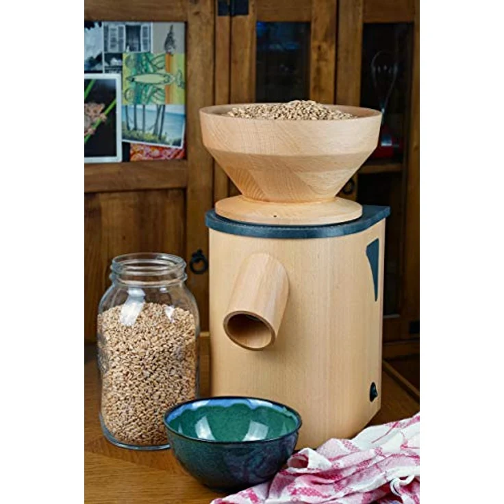 Mockmill Professional 200, elektrische Getreidemühle, 200 g/min, Dauerbetrieb, Buche, 600 Watt, natur – Bild 3