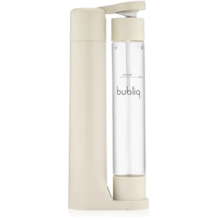 bubliq Wassersprudler, Beige, mit 1 l Flasche, skandinavisches Design, Air-Charge-Technologie, für alle Getränke geeignet – Bild 2