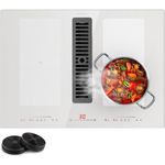 Klarstein Induktions-Kochfeld CGCH3-F.H.1.Gen-72WH, 4 Zonen Touch Kochfelder mit integrierter DownAir Abzugshaube, weiß