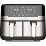 MasterPRO Rocket Duo 900 | Hot Air Fryer Double | Black | 9L Capacity and 2100W Power | LED Touch Screen and Non-Stick Basket | Fryer | 11 Functions in 1