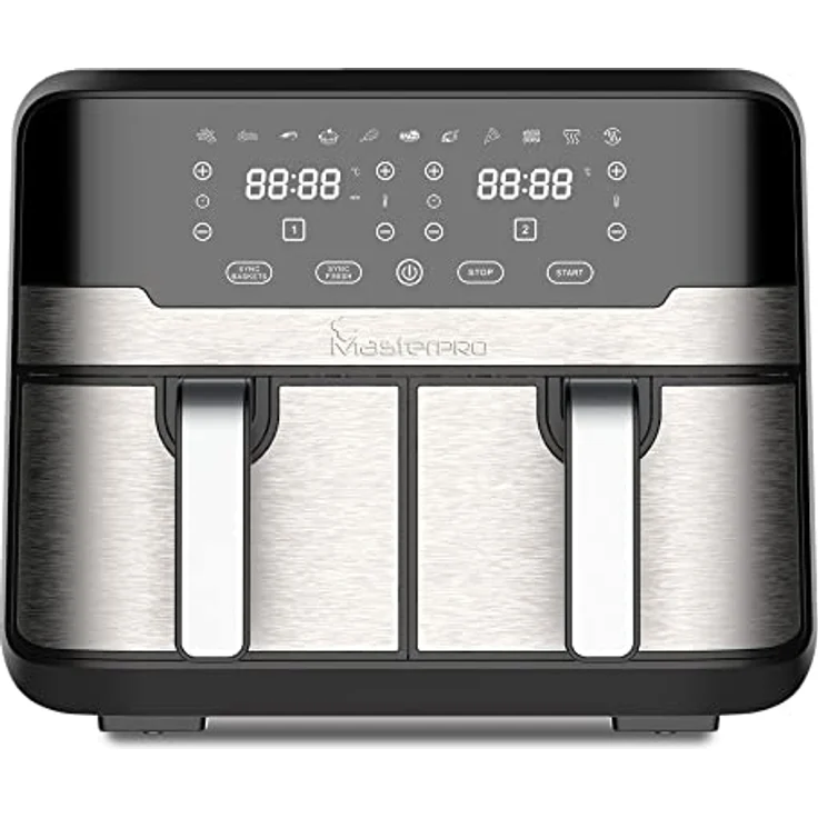 MasterPRO Rocket Duo 900 | Hot Air Fryer Double | Black | 9L Capacity and 2100W Power | LED Touch Screen and Non-Stick Basket | Fryer | 11 Functions in 1 – Bild 1