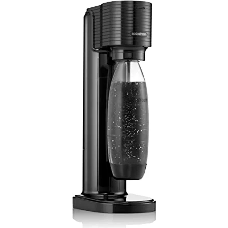 SodaStream Gaia, Wassersprudler mit CO2-Zylinder und 1x 1L spülmaschinenfeste Kunststoff-Flasche, Höhe: 44cm, Farbe: Schwarz – Bild 2