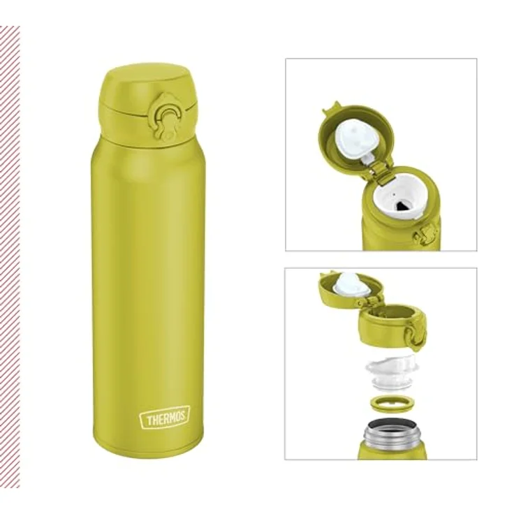 Thermos ULTRALIGHT BOTTLE 0,75l, glowing green mat, Edelstahl Thermosflasche, 10 h heiß / 24 h kalt, absolut dicht, ideal für Wasser und Tee – Bild 2