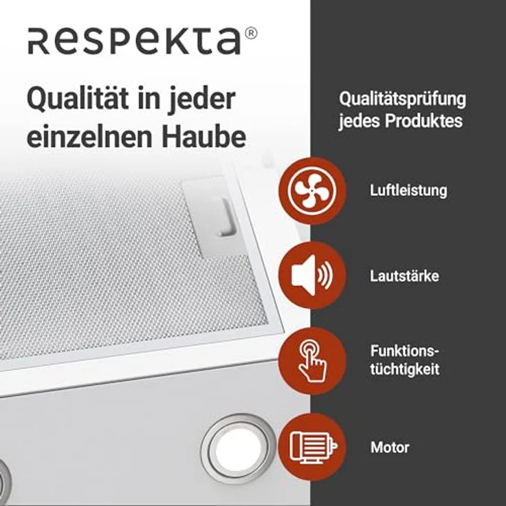 respekta Premium CH 24060 WAM, Motorhaube, Kamin abgewinkelt, Breite: 59.5 cm, Tiefe: 38.5 cm, Absaugung und Rückführung (mit zusätzlichem Rückführungsset), weiß – Bild 10