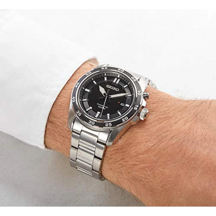 Seiko Kinetic SKA785P1, Analoguhr, schwarz, silber – Bild 6