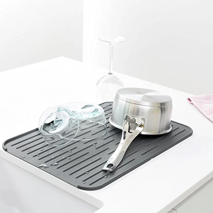 Brabantia Silikon Abtropfmatte, Stahl, dunkelgrau, 43,8 x 32,5 x 0,9 cm – Bild 5