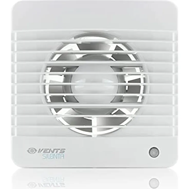 VENTS Silenta-M 100 T, Kleinraumventilator Wandventilator mit Nachlauf, weiß, 78 m³/h, 26 dB(A)