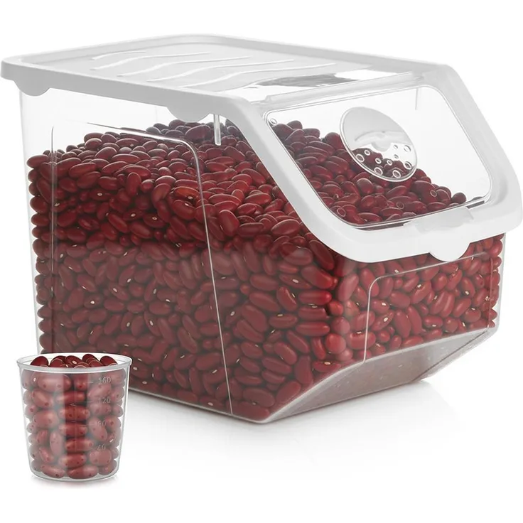Vilde Aufbewahrungsbox für Obst und Gemüse, 12 L, transparent mit klappbarem Deckel und regulierbarer Belüftung