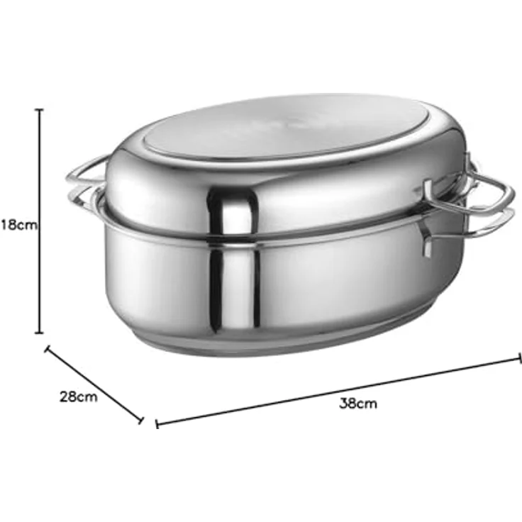 Rohe Germany Multi-Bräter Viviena 38 cm, 8,5 ltr, Deckel als Pfanne oder Auflaufform geeignet, Induktion, Edelstahl – Bild 4